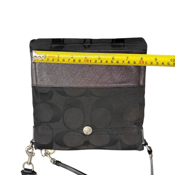 Coach vintage y2k 10127 black striped signature messenger bag - Picture 2 of 10